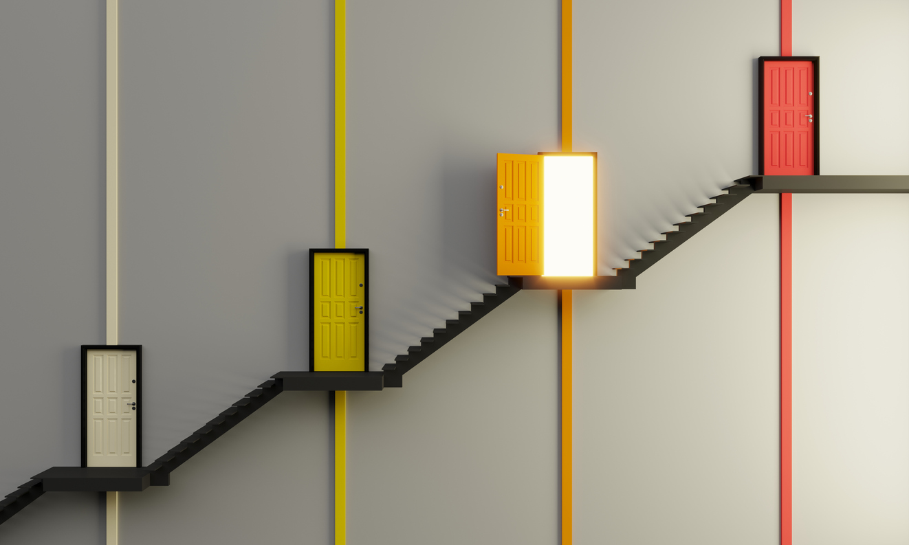 step stones door open